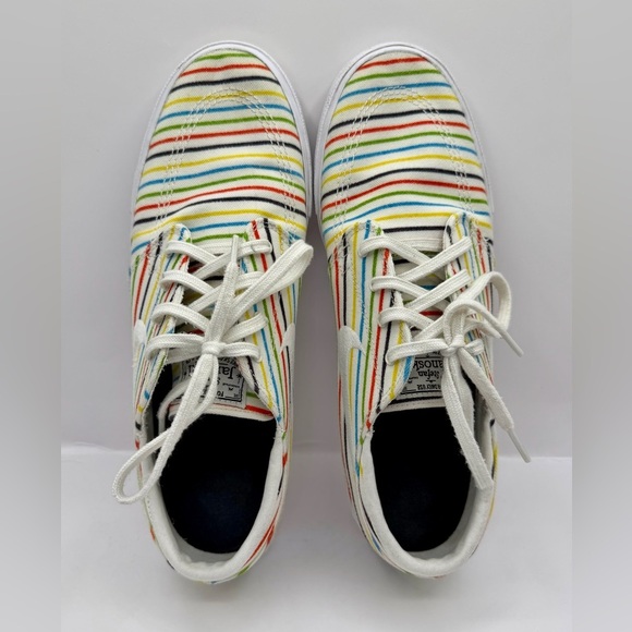 Nike SB Zoom Stefan Janoski Multi-Color Pinstripes Sneakers Skate AQ7878-100 - Picture 4 of 16
